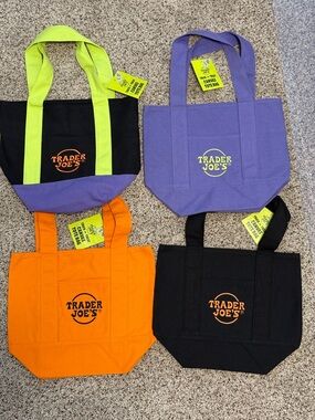 Trader Joe's Canvas HALLOWEEN Mini Tote Bag — ALL 4